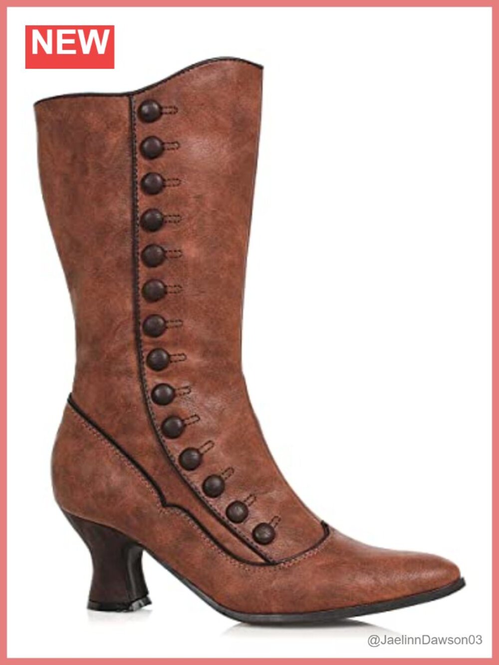 Pointed Toe Mid-Calf Boots with Comma Heel